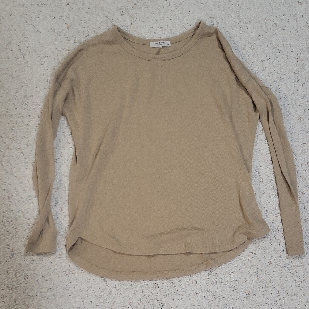 rag & bone Beige Long Sleeve Top